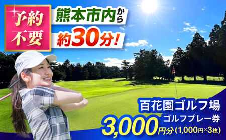 百花園ゴルフ場 ゴルフプレー利用券 3,000円分 ホール プレー チケット 熊本県 合志市[AYBL001]