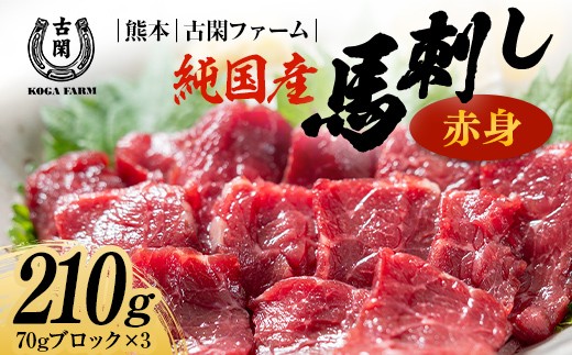 FK7-0215 純国産馬 赤身 210ｇ 肉 馬肉 熊本県 熊本 嘉島