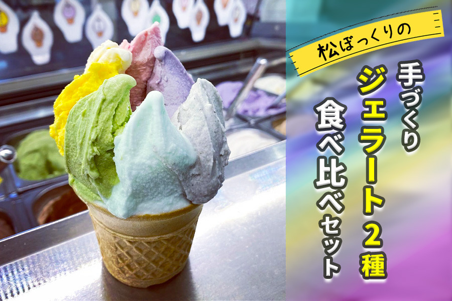 
年間20万人が来店 搾りたて牛乳で作る 「松ぼっくり」 ジェラート （ミルク500gと季節のジェラート500g） 計1000g ／ スイーツ デザート アイス
