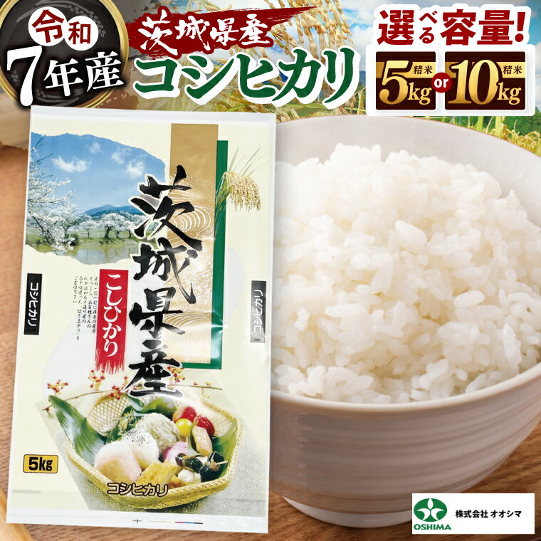 【ふるさと納税】【選べる内容量】米 コシヒカリ 精米 5kg・10kg 茨城県産 白米 国産米 単一原料米 お米 5キロ（94-01）