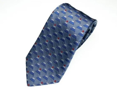 ネクタイ　富士桜工房　ダイヤモンド富士（グレーラメ）