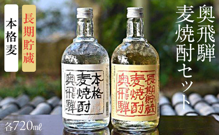 【遅れてごめんね 父の日（6月23日～28日お届け）】 奥飛騨酒造！奥飛騨麦焼酎セット（本格麦・長期貯蔵）各720ml 【16-18fo】