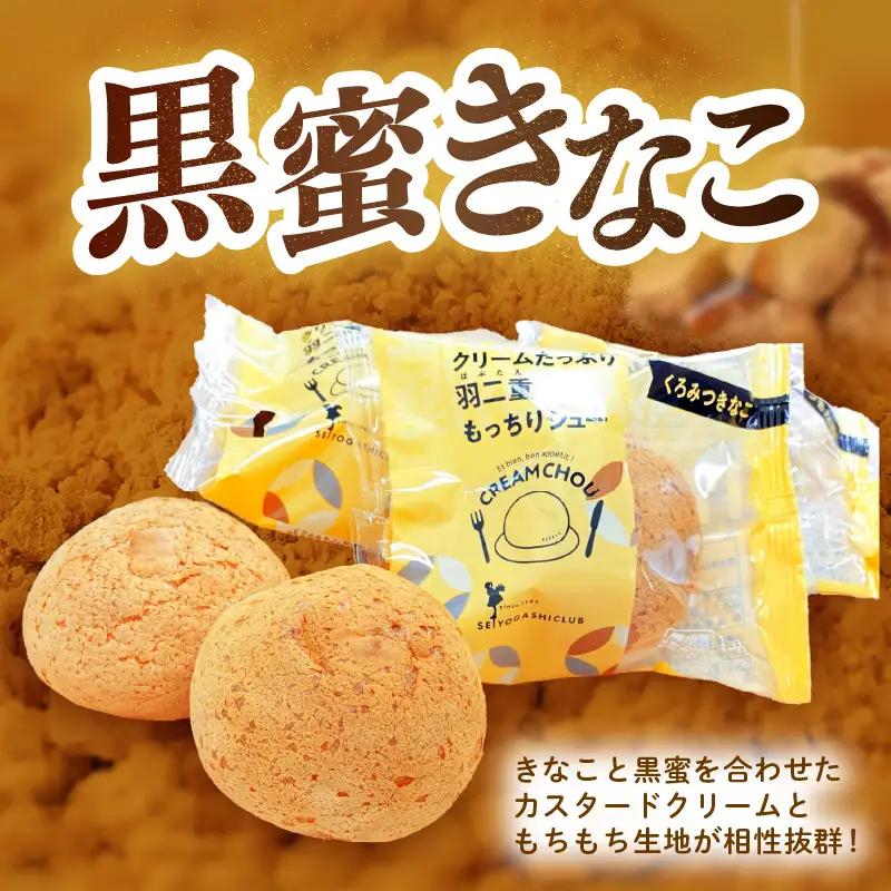 【寄附額見直し】 くりーむたっぷり羽二重もっちりシュー 黒蜜きなこ味 8個 シュークリーム スイーツ 冷凍 [A-08222]