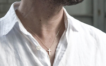 ロッソエブルー ネックレス 50cm k18 18金 ゴールド L クロス 十字架 メンズ 岐阜市 / アフェクト[ANGT008]