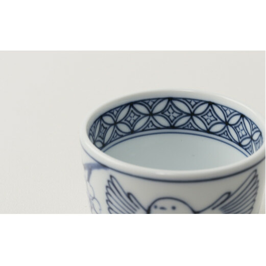 有田焼 シマエナガのお蕎麦セット【道雪窯】食器 器 うつわ 染付 手書き しまえなが 鳥モチーフ A110-61_イメージ5