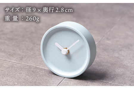 【美濃焼】タイルの手作り時計 Colon:natural そらいろ 置き時計 【杉浦製陶】[TAO031]
