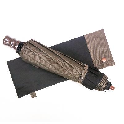 ふるさと納税 都留市 【数量限定】小宮商店 橘 雨晴兼用折りたたみ傘　60cm ブラック×ベージュ |  | 02