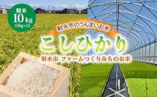 【射水市】【射水の美味しいお米】ファームつくりみちのお米 作道米R7年度産こしひかり 10kg（5kg×2）【精米】｜米 こめ コメ こしひかり ブランド米 銘柄米 人気 ランキング 富山 富山米 北陸 北陸米 富山コシヒカリ 北陸コシヒカリ 精米コシヒカリ 5キロ 5キロ米 5kg 5kg米 ※離島への配送不可