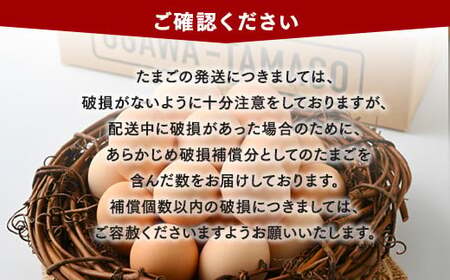 【6ヶ月定期便】相模原市田名のおがわのたまご　ピンク卵 Mサイズ 30個(27個＋割れ補償3個)×6か月