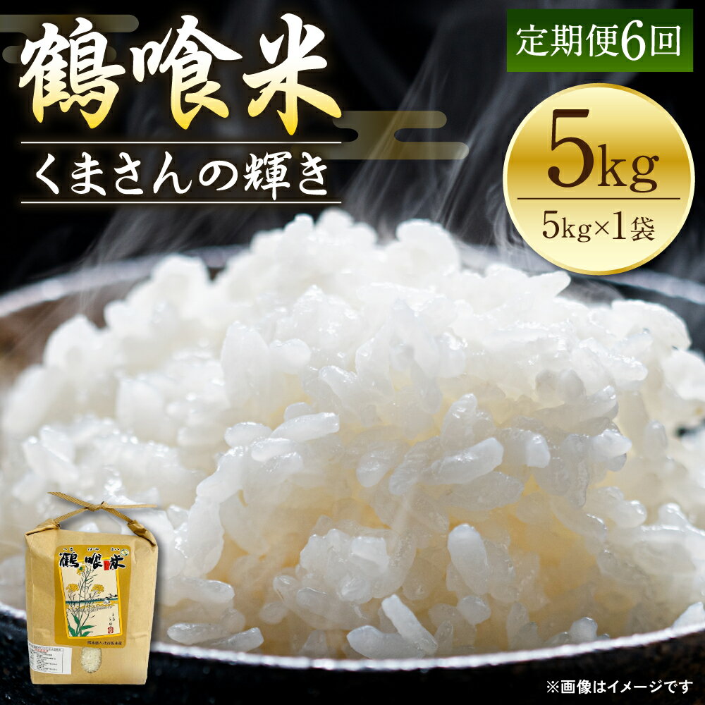 【ふるさと納税】【定期便6回】 《令和7年産》 鶴喰米 精米5kg くまさんの輝き 米 精米 白米 熊本県産 国産 送料無料