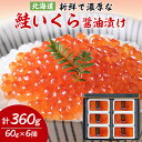 【ふるさと納税】 鮭いくら 醤油漬け 60g × 6個 セット (計360g)【丸中しれとこ食品】_ イクラ 北海道 魚卵 魚 魚介 小分け 海鮮 人気 美味しい 【配送不可地域：離島・沖縄県】【1265951】