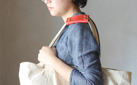 栃木レザー使用｜バッグの本革持ち手カバー 2個セット｜Handle cover｜レッド｜minca（全7色）