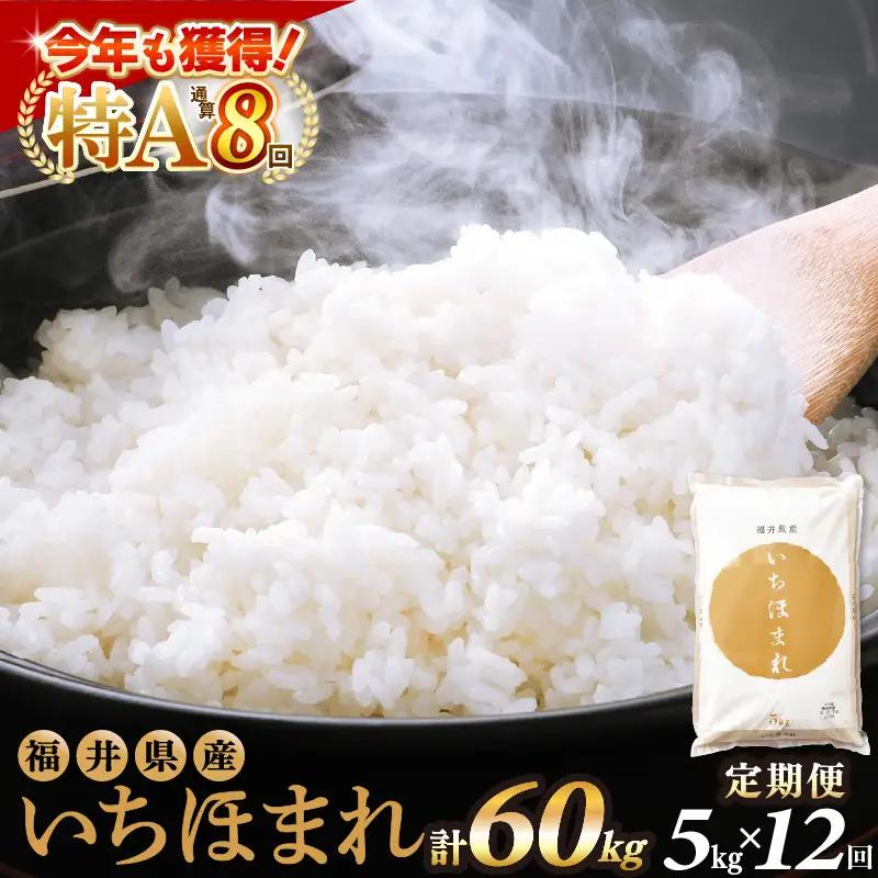 【12回定期便】いちほまれ 5kg 福井県 定期便 精米 ブランド米 [e27-l004]