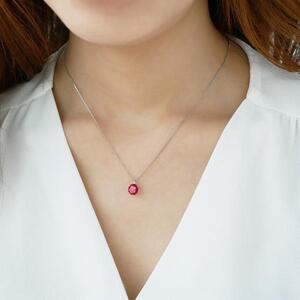 【京セラ】クレサンベール〈ルビー〉ペンダント【一粒/1ctUP/ラウンドブリリアントカット/プラチナ/7月誕生石】