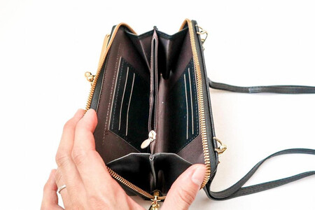【ブラック】スマホショルダー お財布ショルダー がま口 がま口財布 スマホポーチ スマホポシェット