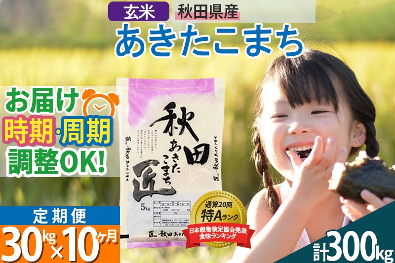 【玄米】＜令和8年産 新米予約＞ 《定期便10ヶ月》秋田県産 あきたこまち 30kg (5kg×6袋)×10回 30キロ お米 匠 |02_snk-021010