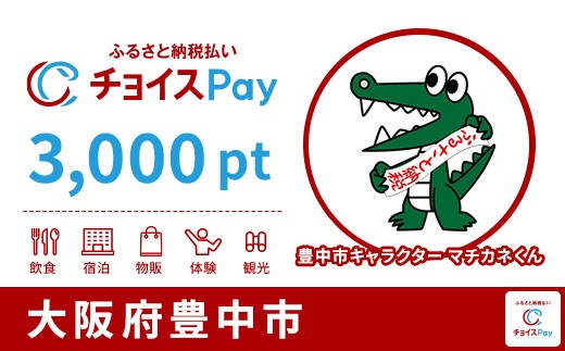 
                  豊中市チョイスPay 3,000pt【会員限定のお礼の品】
                