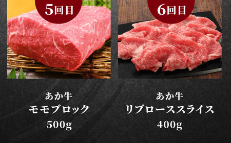 【全6回定期便】【GI認証】くまもとあか牛 食べ比べ A リブロース ランプ 三角バラ ミスジ ステーキ 赤身モモブロック リブローススライス【有限会社 三協畜産】[YCG144]