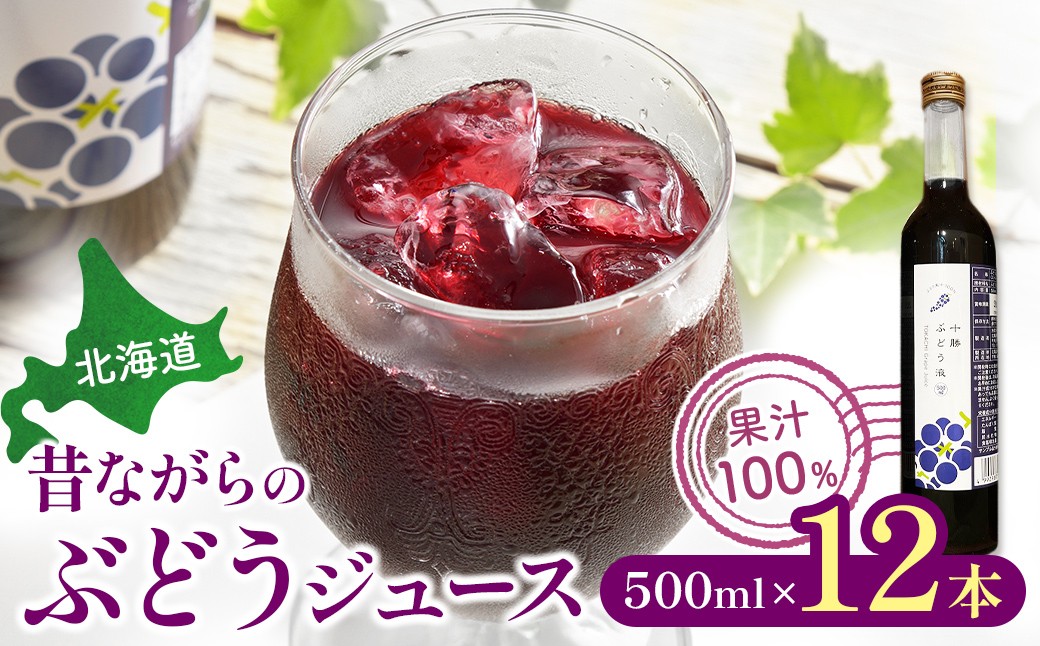 北海道　昔ながらのぶどうジュース12本