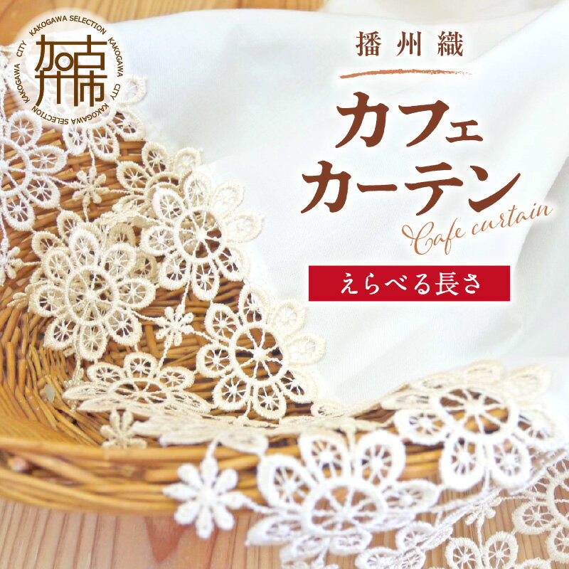 【ふるさと納税】＼選べるサイズ／播州織カフェカーテンコメット W60x25cm～90cm《 播州織綿 細窓 小窓用 レース付き コメット おしゃれ アイセレクト 洗濯可 インテリア カーテン 目隠し 》