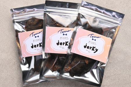 【Tesoro】わんこ用／和牛ハツジャーキー　3袋入り（お肉屋さんが作る犬ご飯）
