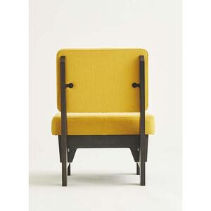 【キャンバスイエロー×フレームブラック】高品質な一人掛け組み立てソファ