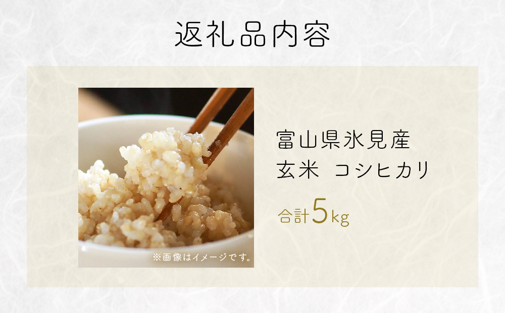 コシヒカリ 玄米 5kg 富山県氷見産 ＜2025年10月以降発送＞ 富