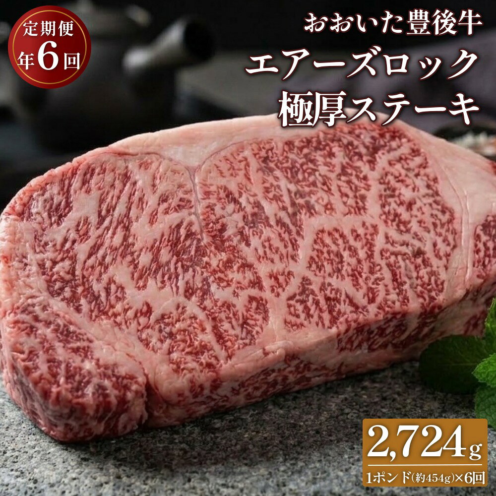 【ふるさと納税】【定期便6回】日本一の和牛 おおいた豊後牛 1ポンド エアーズロック 極厚ステーキ 約454g×6回