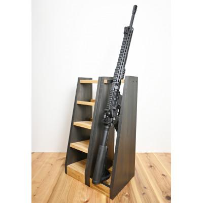 ふるさと納税 横手市 WOOD WORKS ライフルスタンド 1丁掛【本体:ライトブラウン×ブラックウッド】 |  | 02