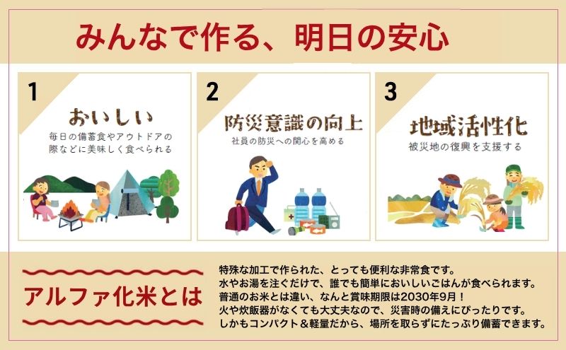 岩沼みんなの家のみんなのお米！“ひとめぼれ”アルファ化米 100g×10個セット お米 アルファ化米 ブランド米 東北 震災 支援 こめ コメ おこめ ご飯 ごはん 非常食 保存食 防災食 災害 防災