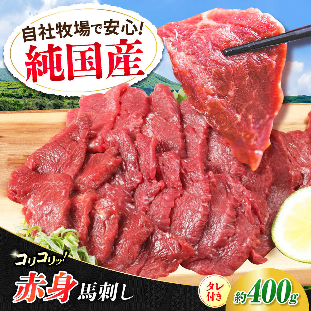 【ふるさと納税】『純国産』熊本の味 コリコリ 赤身 馬刺し 計約400g（約200g×2パック) タレ付【有限会社 九州食肉産業】[AYCN056]