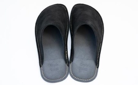 （ブラック）ルームサボ‐レザースリッパ‐ スウェード MEN ( スリッパ 雑貨 父の日 レザー 雑貨 父の日 スリッパ 雑貨 父の日 本革 レザー スリッパ 父の日 )【YMT019_x】