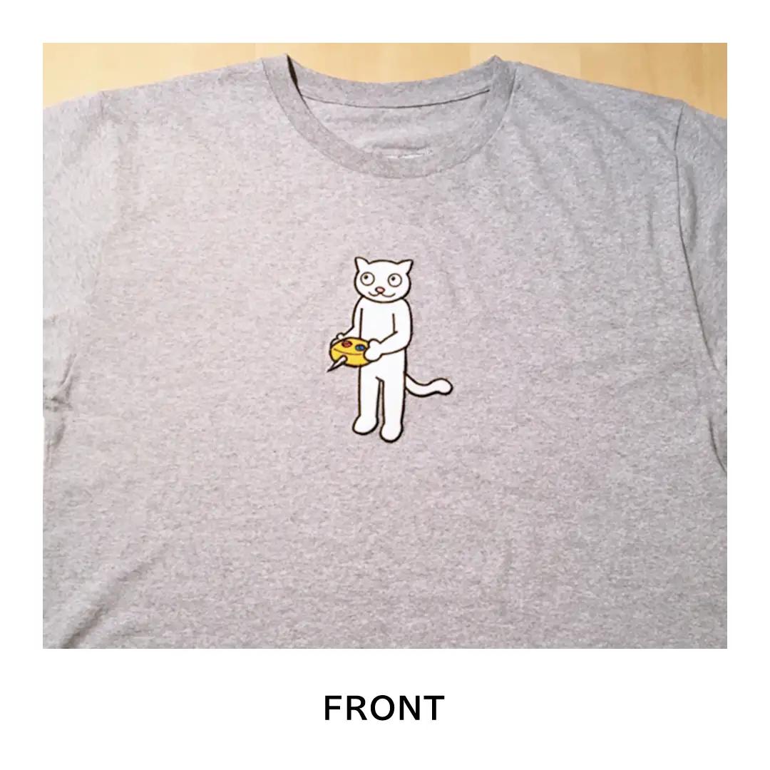 「 ギャラリーおたさく 」 おたさく Tシャツ ドローン 男女兼用 Lサイズ / グレー
