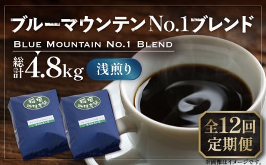 【豆でお届け】【全12回定期便】ブルーマウンテン NO.1 ブレンド コーヒー ( 浅煎り )《豊前市》【稲垣珈琲】 珈琲 コーヒー 豆 粉 [VAS169]