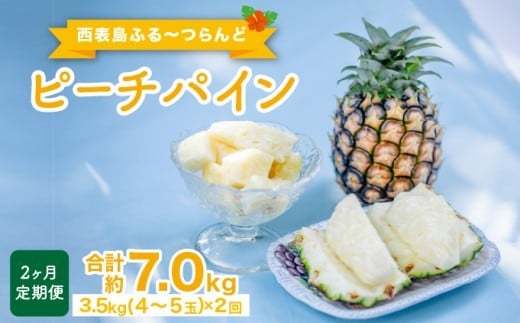 定期便 2ヶ月 2027年 先行予約 ピーチパイン 約3.5kg(4～5玉)×2回 ピーチパイン好きにおすすめ♪ ☆西表島ふる～つらんど☆ 果物 フルーツ　026-a013-2027 約3.5kg(4