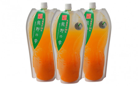 【予約受付】 天然果汁100％ みかんジュース 熊野の雫（不知火）1L×3  ※2026年4月より発送予定 / ジュース 不知火 しらぬい デコポン 1000ml 果汁100％ ストレート パウチ入 
