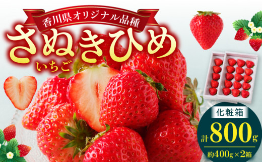 さぬきひめいちご化粧箱　2箱(各約400g)【2025年1月上旬～2025年4月下旬配送】