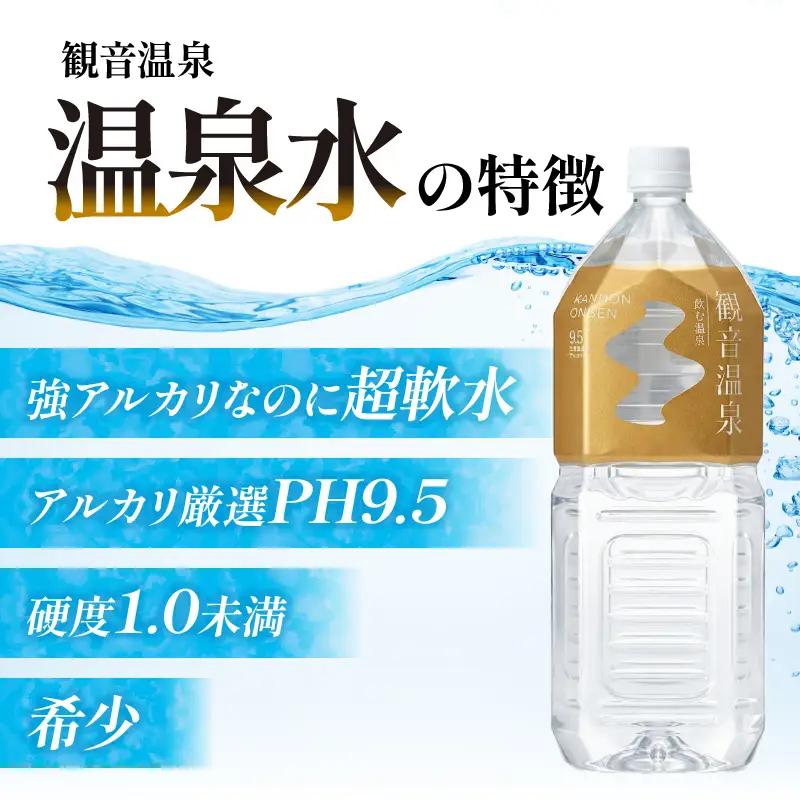 飲む温泉観音温泉2L(6本入)2ケース定期便1年間（毎月）