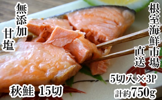 G-11038 無添加甘塩天然秋鮭5切入×3P(計15切、約750g)