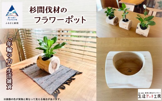 「年輪の力」生活雑貨 杉間伐材のフラワーポット 新生活 一人暮らし ひとり暮らし 【生活アート工房】 aa027n00