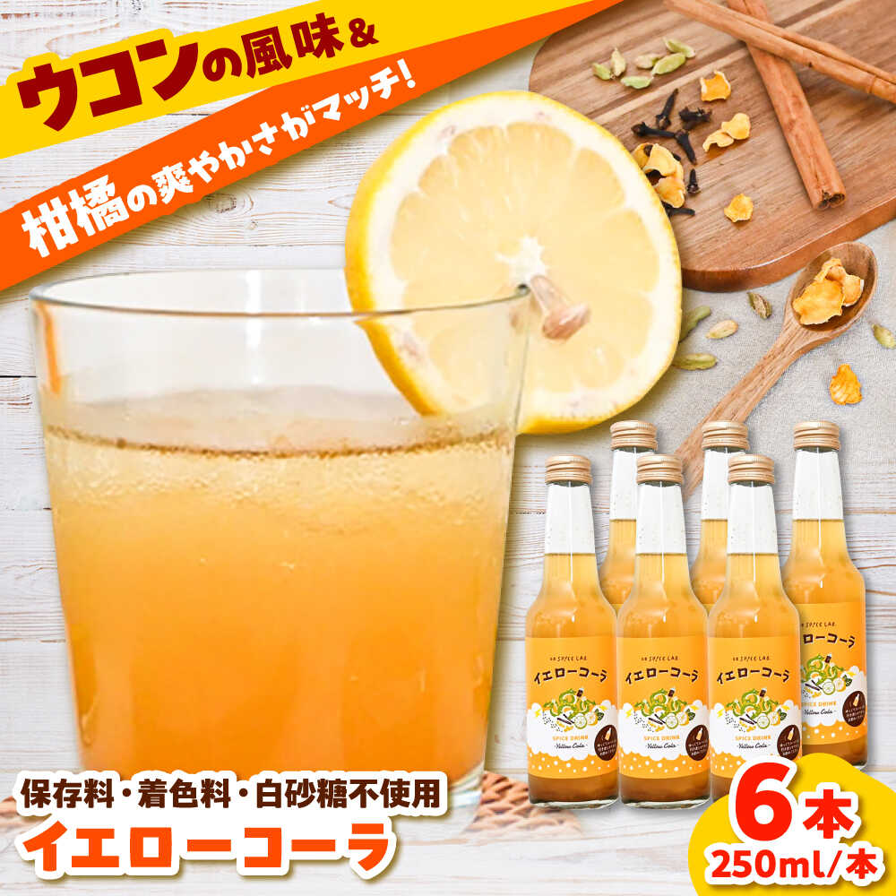 【ふるさと納税】すぐ飲めるイエローコーラ 250ml×6本セット コーラ 手作り ジュース スパイス 無添加 健康 爽やか リフレッシュ こだわり ご当地コーラ 地コーラ 島根県雲南市/出雲SPICE LAB.[AIAD002]