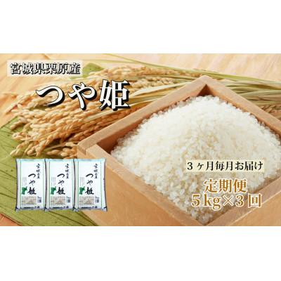 ふるさと納税 栗原市 【毎月定期便】つや姫白米5kg 宮城県栗原産全3回