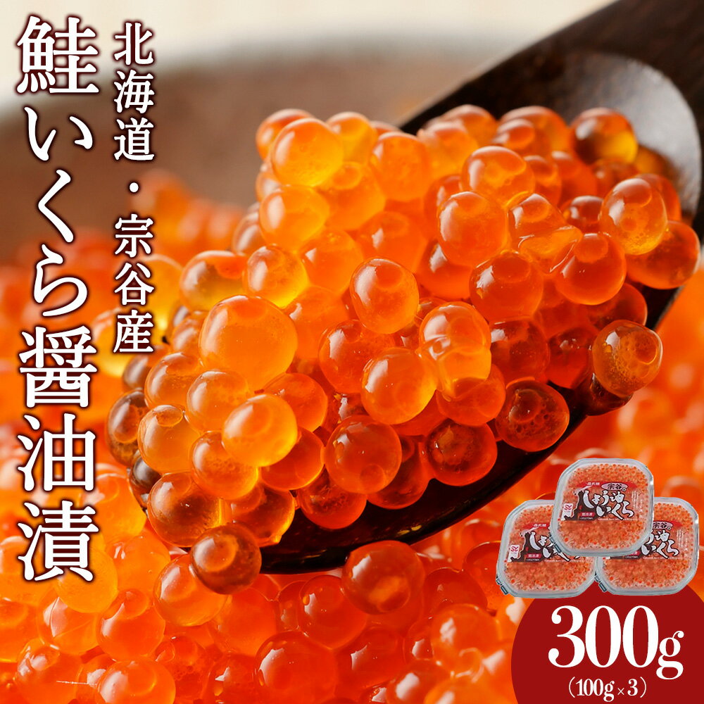 【ふるさと納税】【北海道稚内市宗谷産】いくら 醤油漬 100g×3個 小分け 海鮮 イクラ いくら醤油漬け 鮭いくら 鮭イクラ 鮭 秋鮭 魚卵 魚 魚介 小分け 北海道産 国産 海鮮 人気 ランキング 送料無料 【配送不可地域：離島・沖縄県】