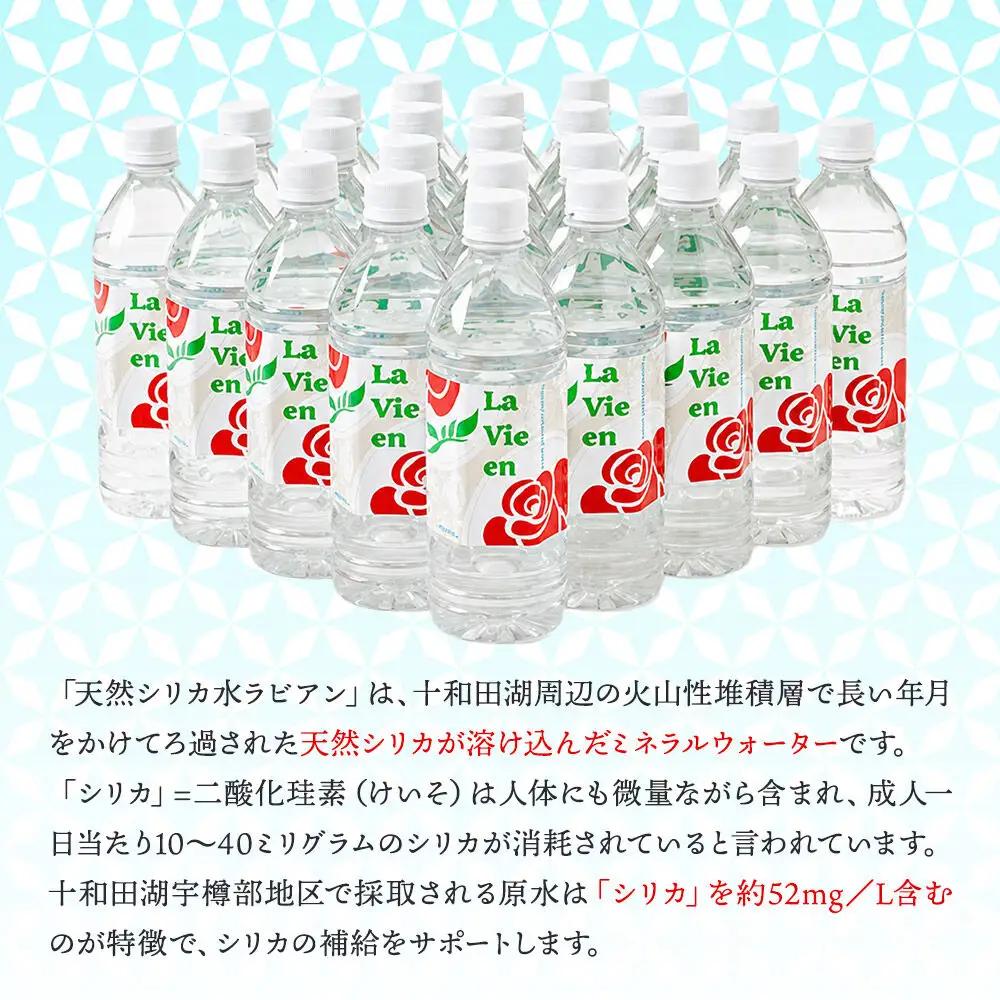 《定期便5ヶ月》 天然シリカ水ラビアン ミネラルウォーター 500ml×24本（1箱）青森県十和田市