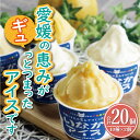 【 ふるさと納税 】カップ アイス 20個 （ 10種 × 2個 ） 食べ比べ セット アイスクリーム デザート スイーツ 柑橘 みかん 不知火 ポンカン はるか 河内晩柑 愛南ゴールド 紅まどんな 牛乳 いちじく レモン キウイ いちご ジェラート ギフト 限定 愛南町 愛媛県 あいさと