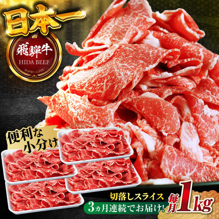 【ふるさと納税】【選べる定期便回数】 飛騨牛 切り落とし 1kg（250g×4P）すき焼き 焼肉 小分け 岐阜市 / 丸福商店[ANBO048][ANBO049][ANBO050]