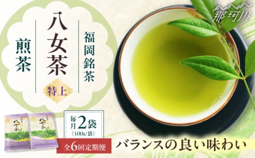 【全6回定期便】八女茶【特上】煎茶セット　100g×2袋 ＜木村食品＞ 那珂川市 [GFW072]