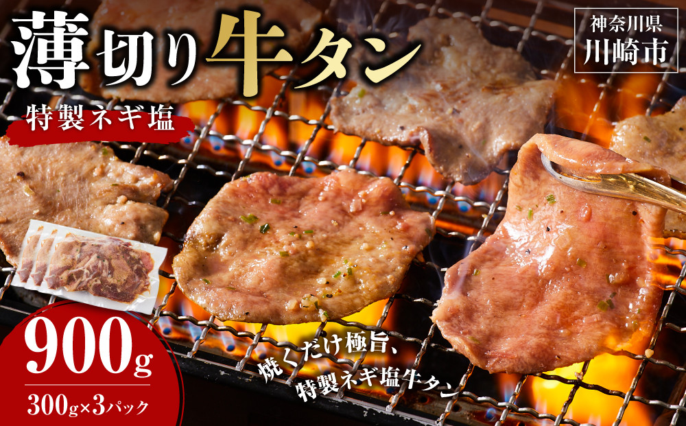 薄切り牛タンねぎ塩 0.9kg ( 300g × 3パック )【2026年8月発送】 141305_KZ47VC08