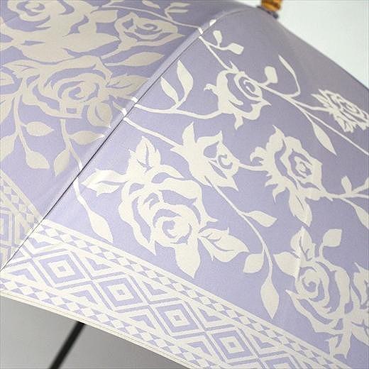 槙田商店【晴雨兼用】折りたたみ傘 kirie バラ：ロイヤルパープル