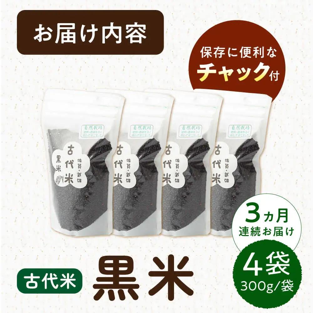 【3回定期便】古代米 黒米 4袋 /永尾 忠則 [UAS017] 雑穀